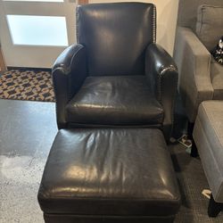 Leather Chair And Ottoman