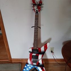 Dimebag Darrell Washburn American Flag Guitar 