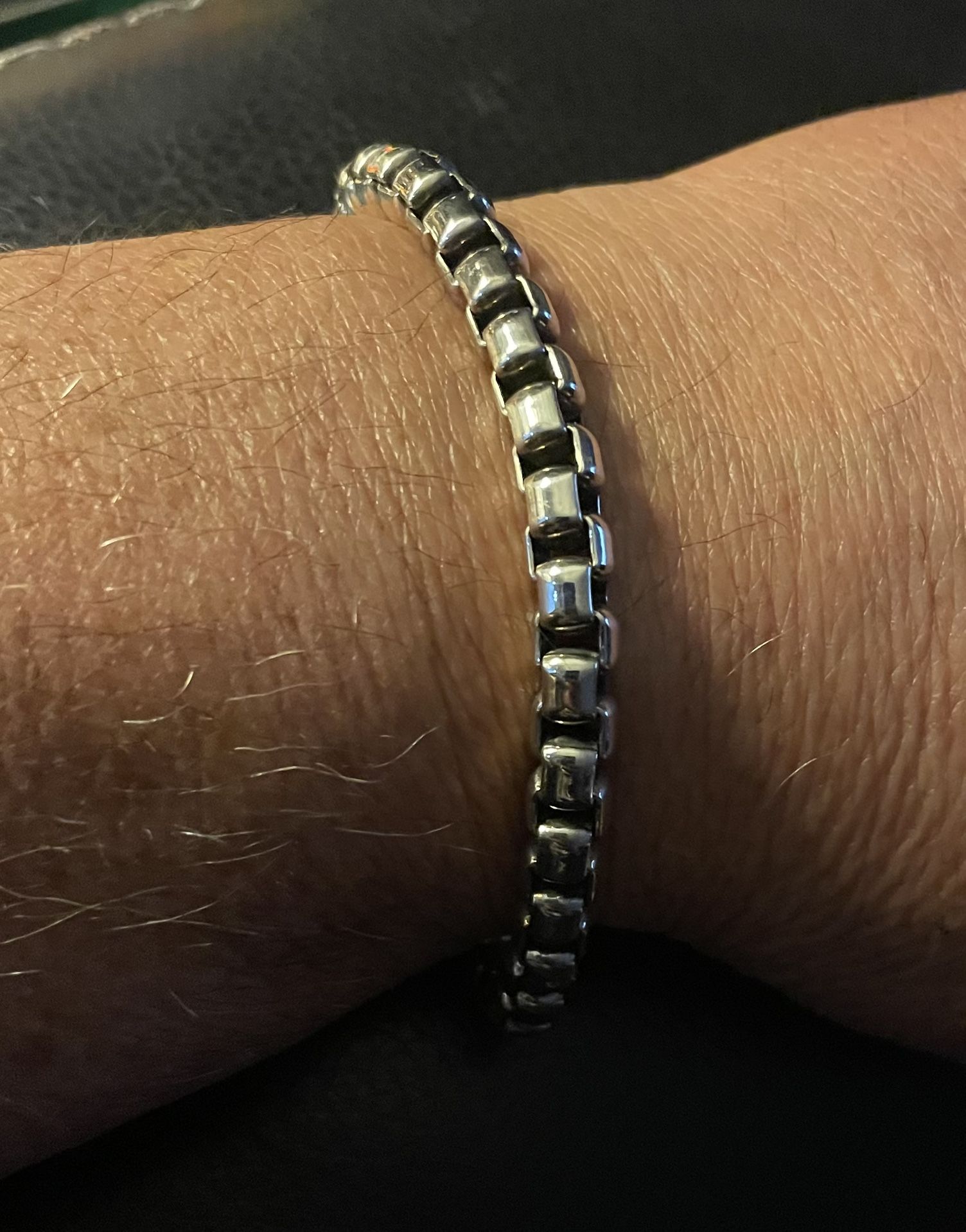 David Yurman 925 Sterling Silver Box Chain Bracelet 8”