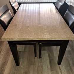 Marble Table Top With 4 Chairs