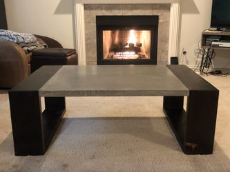 Custom - Concrete and Reclaimed Wood Coffee Table