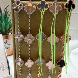 Designer Clover Bracelet, Gold, Silver 