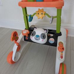 Fisher-Price Baby & Toddler Toy 2-Sided Steady Speed Panda Walker with Smart Stages Learning & Blocks for Ages 6+ Months