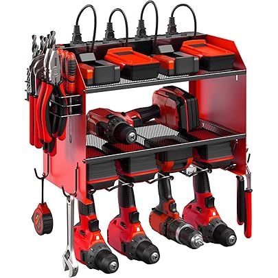 16.5” x 12.6” x 8.7” Modular Power Tool Organizer Wall Mount with Charging Station