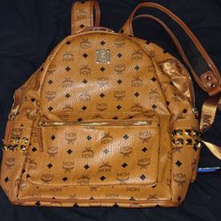 McM Leather Studded Backpack Full Size 