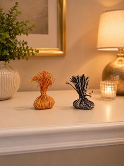 Woven Fiber Decorative Figurines Set of 2