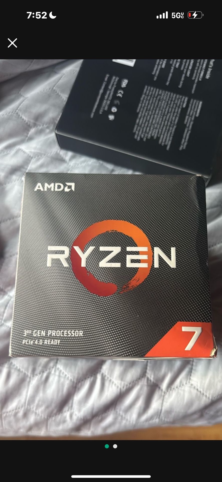 AMD Ryzen 7 3700X 8-Core 16 Thread Processor 4.4 GHz 3.6 GHz Base