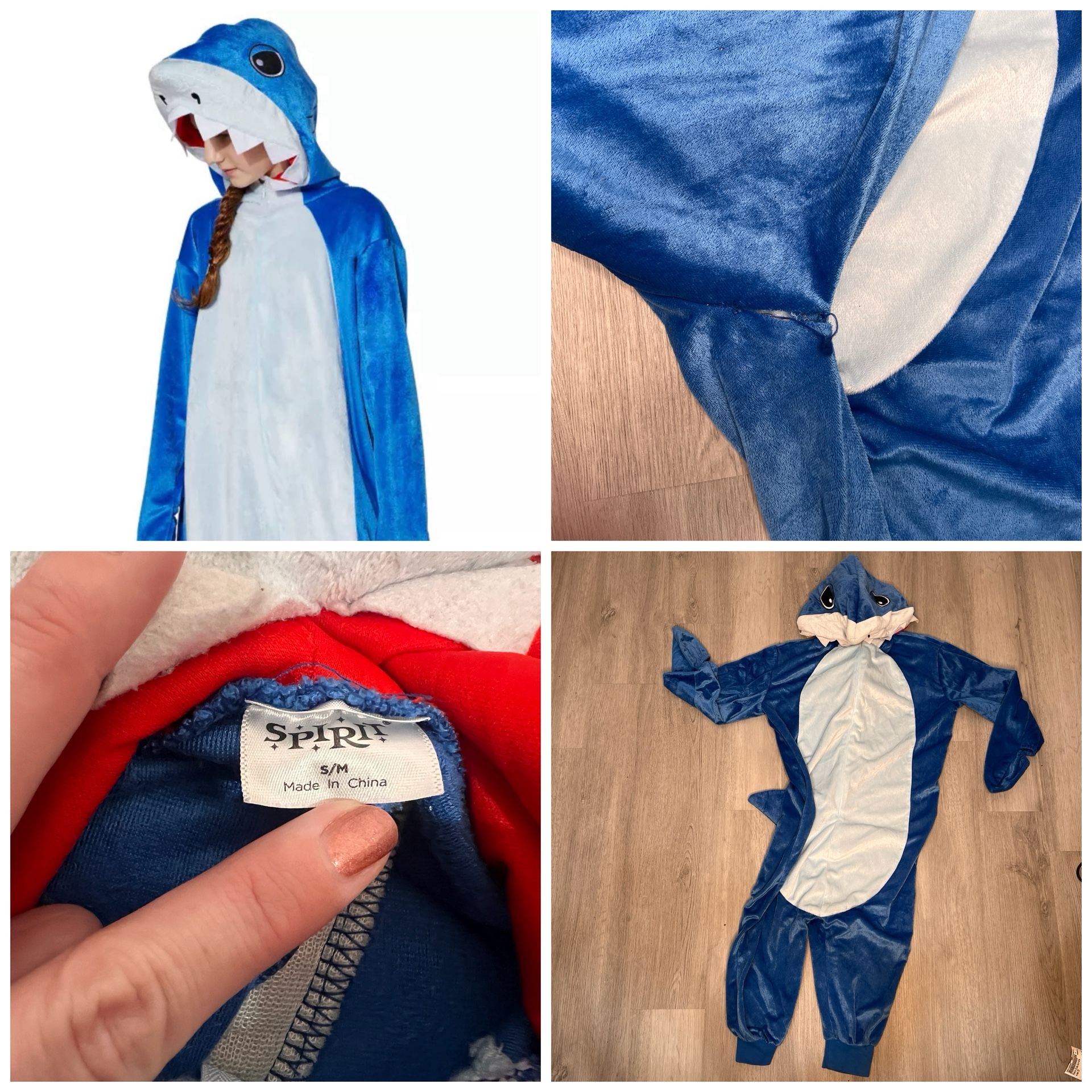 Kids Size S/M Spirit Shark Costume Halloween Cosplay