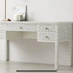 Bone Inlay Desk Like New 55" Long - Retail Was 3k