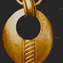 Rare 1970 Vintage Silver On Copper Pendant And Chain 