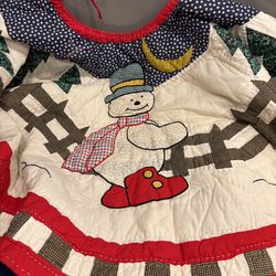 Vintage snowman Christmas tree skirt
