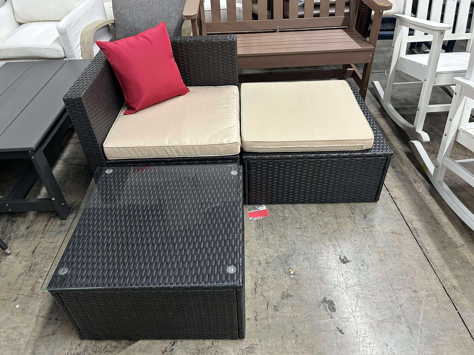 Patio Furniture Set 3 Pieces Outdoor Conversation Sofa