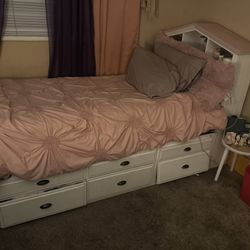 Double Twin Girl Bed, Second Bed Pulls Out When Needed