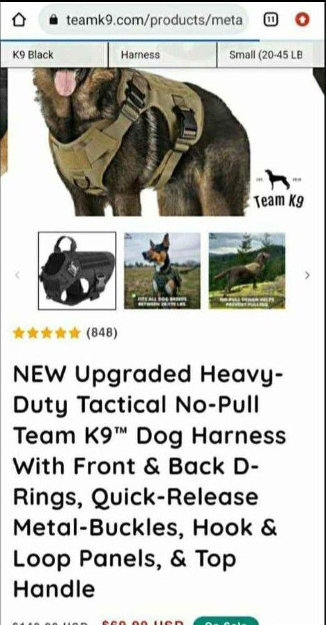Large Dog Gear Muzzle, Tactical Harness And Collar 