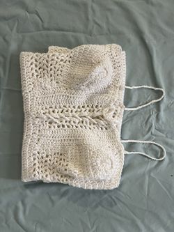 Handmade Crochet Dress-White
