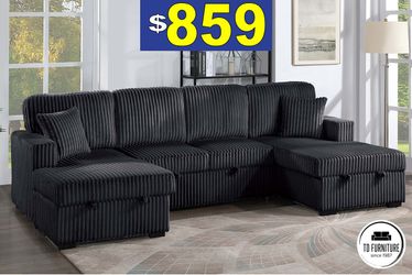 Sleeper Sofa & 2 Chaise Storage  Convertible sofa
