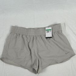 Nike Womens Dri Fit Running Shorts Light Gray Size XL New With Tags 