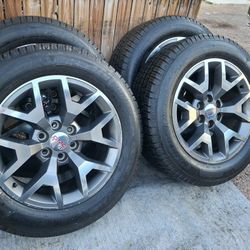 2021 OEM ORIGINAL TAKEOFFS GMC SIERRA SNOWFLAKE 20 INCH TIRES MICHELIN DEFENDER 99 % $ 1275