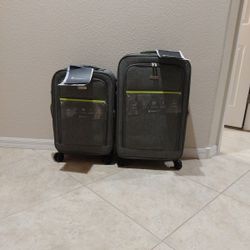 Two Piece Luggage Set Dark Gray