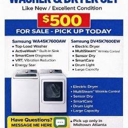 Samsung Washer & Dryer Set – $500 – Works Perfect – Pick Up Today
