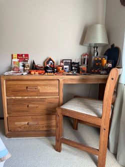 MCM Vintage Patchwork Desk and Cabinet