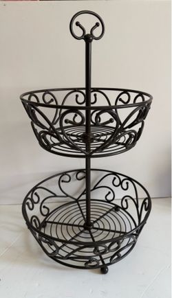 Princess House Meridian 2-Tiered Basket /Fruit Bowl