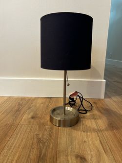Modern Table Lamp with Black Drum Shade