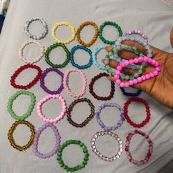Beaded Stretch Bracelets Lot – Multiple Colors