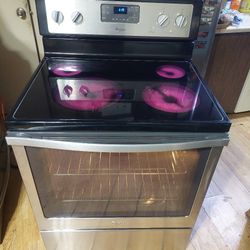 Nice, Excellent Working Whirlpool 5 Burner Glass Top Stove With Agua Lift Convection Oven 