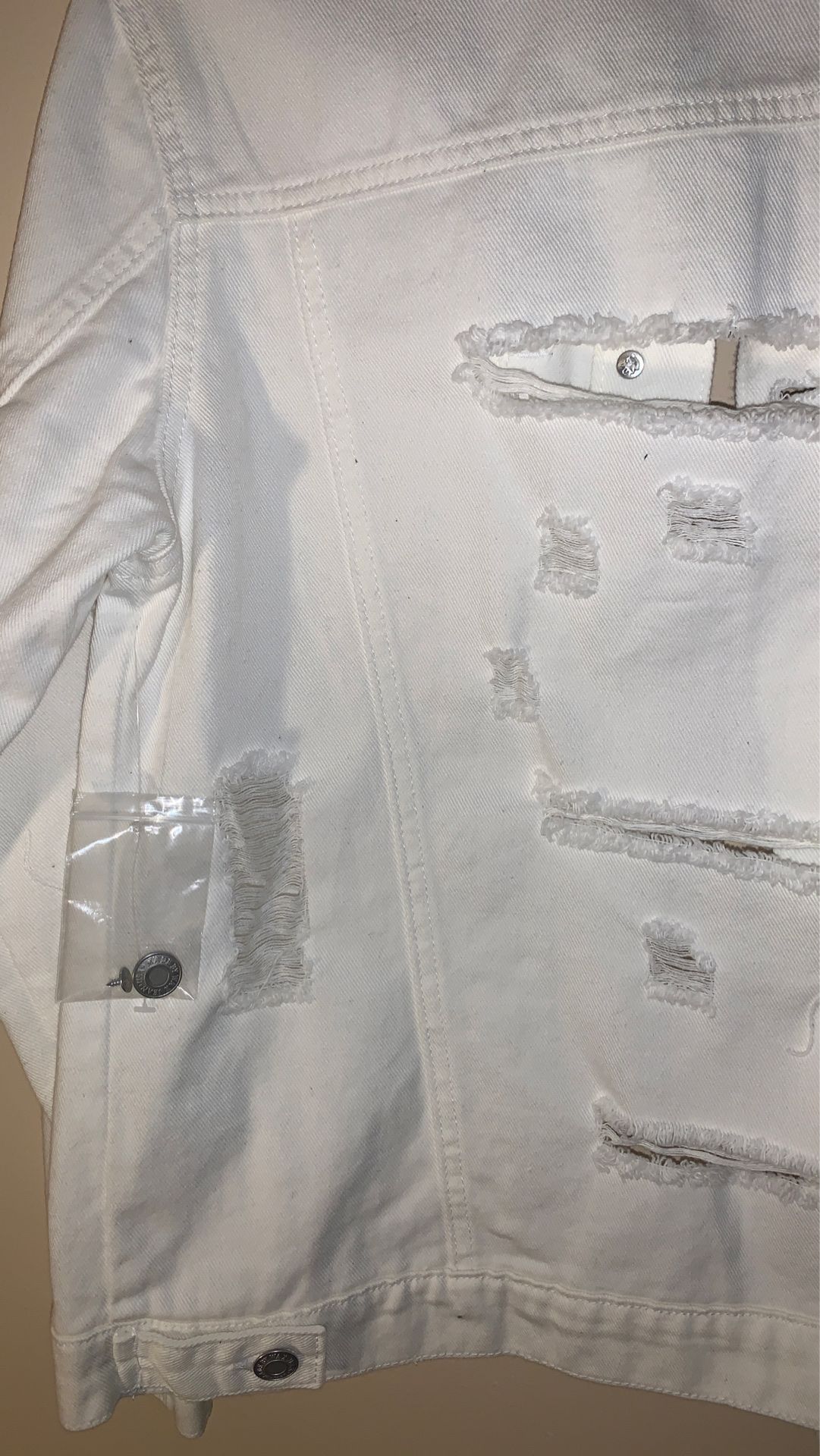 White Distressed Denim Jacket