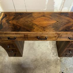 Vintage Oval Desk Walnut 