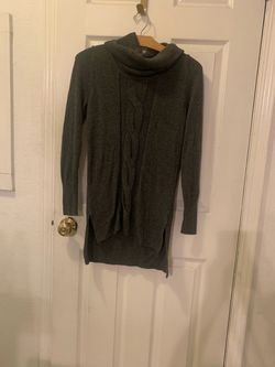 International Concepts Gray Cable-Knit Cowl Neck Sweater Tunic – XS