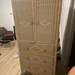 Wicker Storage Cabinet, Tv Cabinet, Armoire, Pantry Storage, Kitchen Cabinet