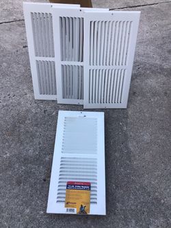 NEW 14X6 2 way a/c heater register aluminum (3) plastic wall ceiling registers