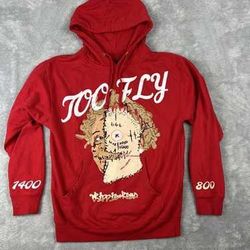 Too Fly Graphic Pullover Hoodie Red