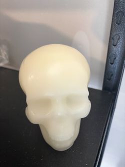 Halloween White Skull Lights Up