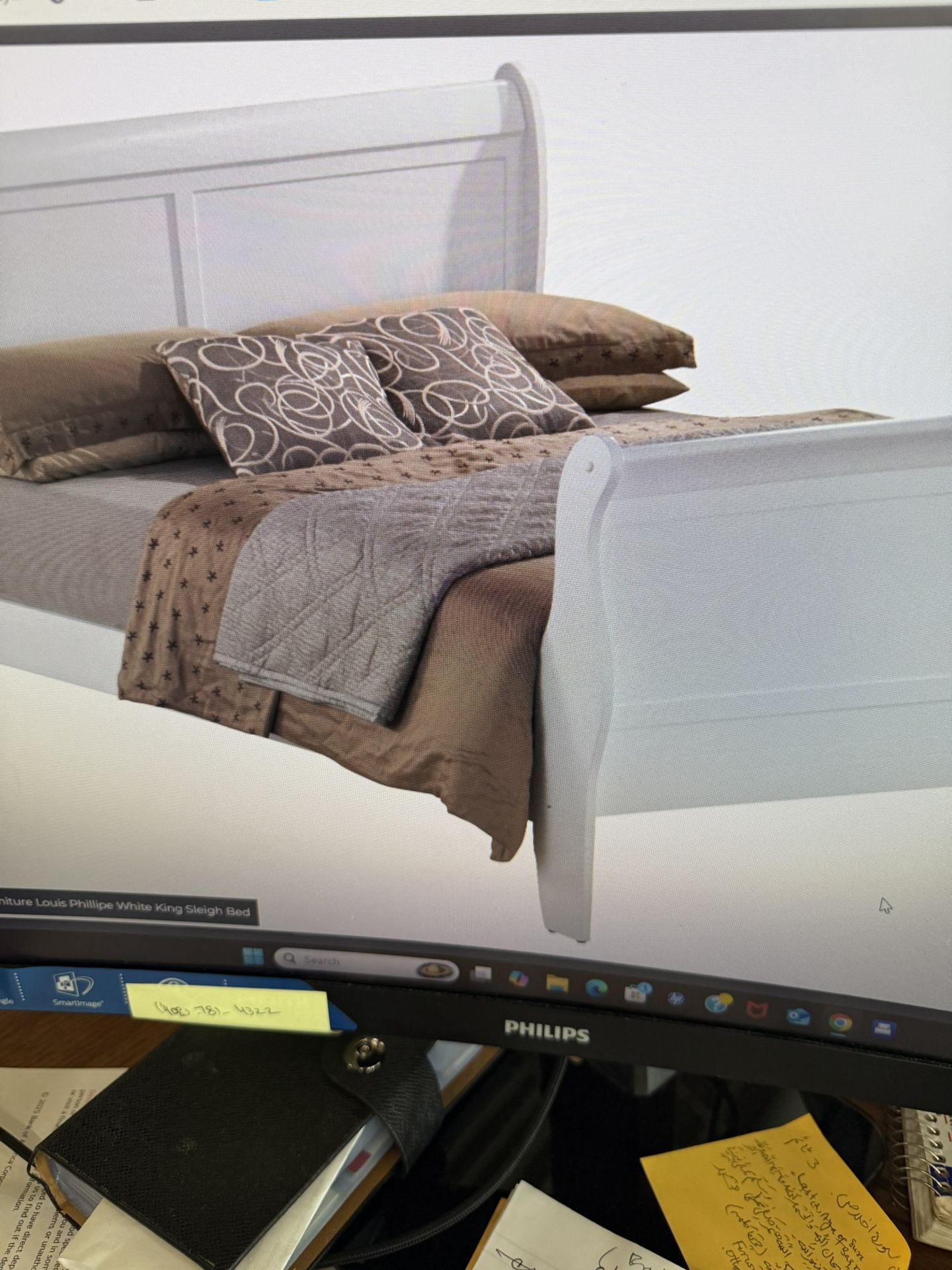 King Bed Frame Sleigh Bed On Sale