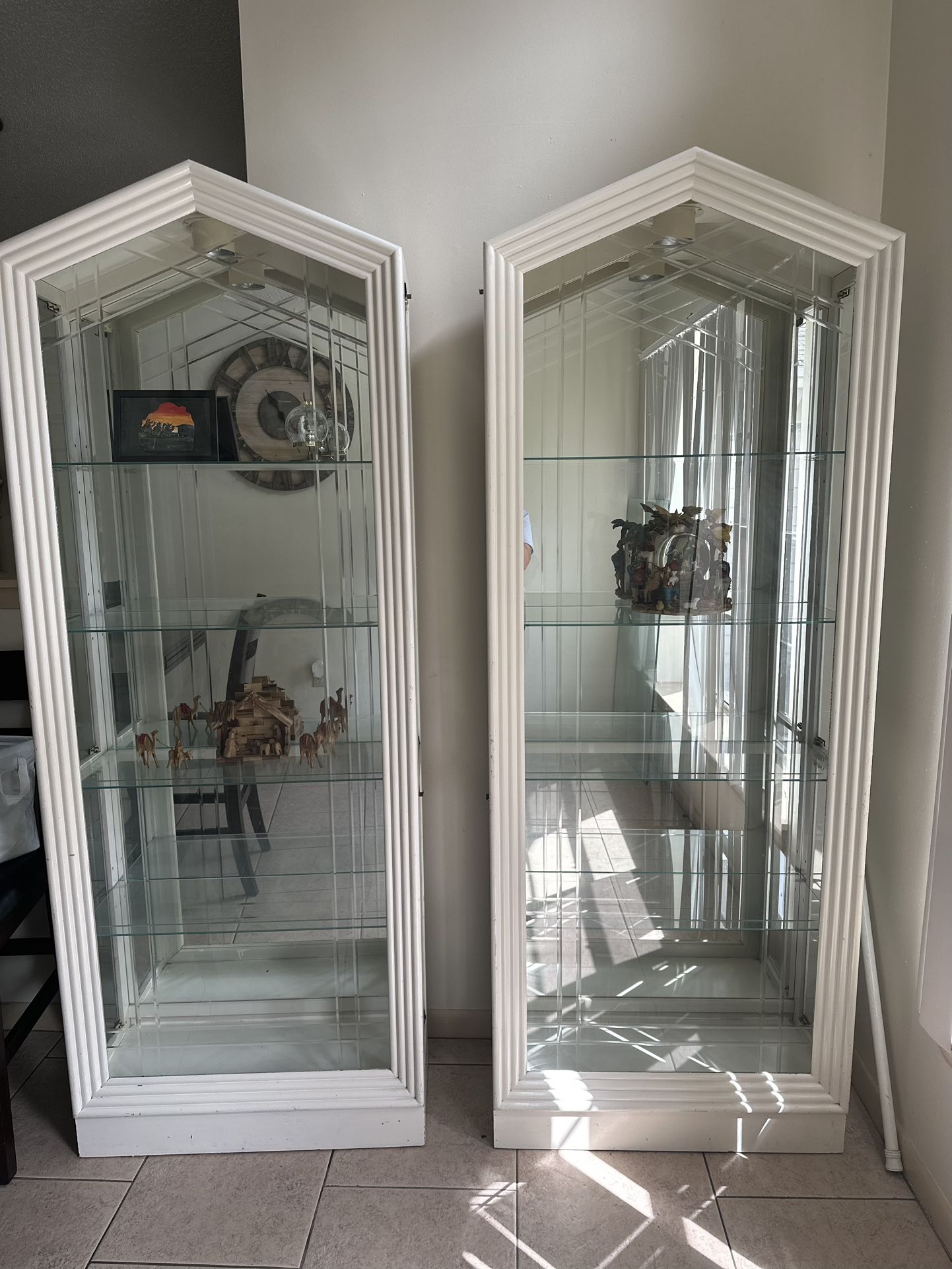 Elegant Lighted Curio Cabinets