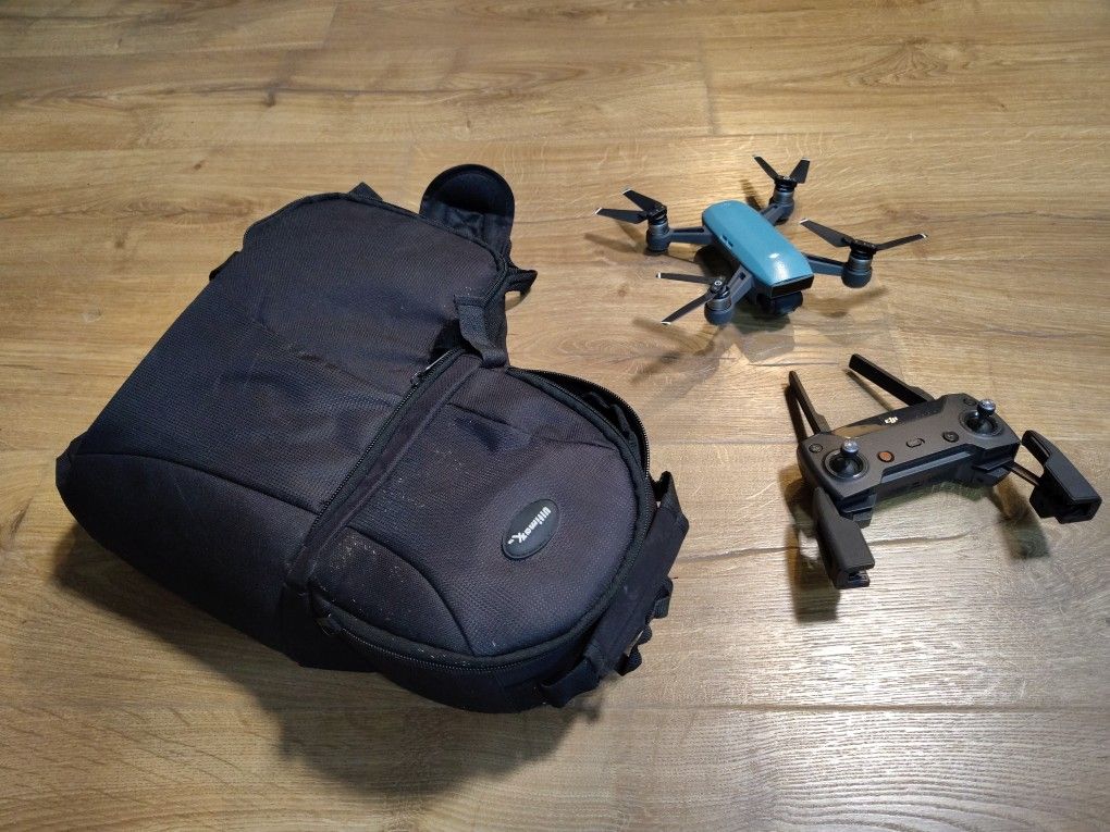 DJI SPARK DRONE, REMOTE, CARRY BAG