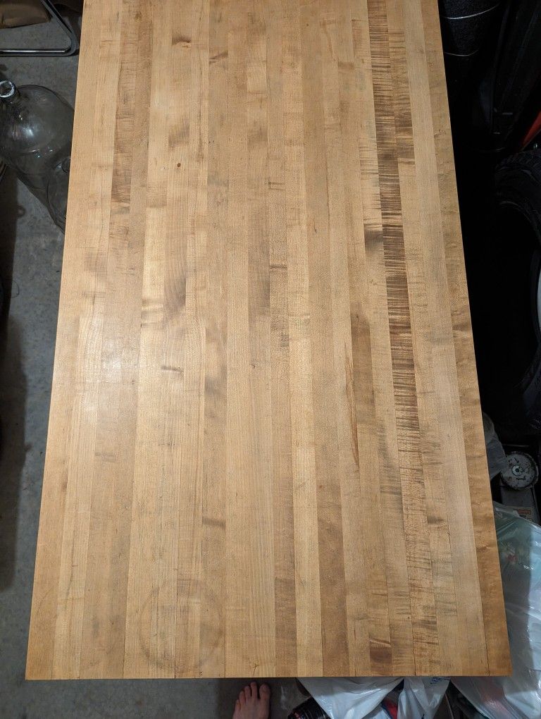 Solid maple butcher block top table