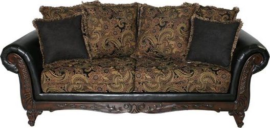 Stunning chocolate couch furniture with pillows!