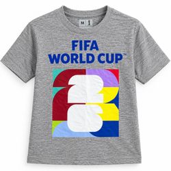 FIFA Boys Youth T-Shirt World Cup Graphic Gray M NWT
