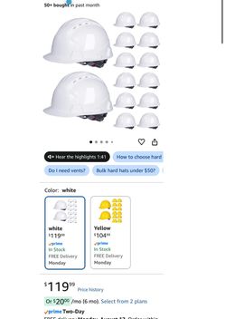 Leumoi 14 Pack Hard Hats 4 Pt Ratchet Suspension ABS Vented (j20)