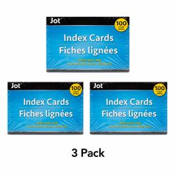 3 Pack Jot Ruled Index Cards 4x6" White Lined - 300 Total Count - Brand New