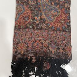 New | Limited Edition: Black Pastel Multicolor Pashmina Shawl