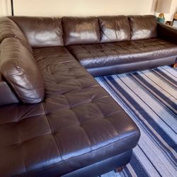 Rich Brown Macy’s Milano L-Shape Sectional Sofa