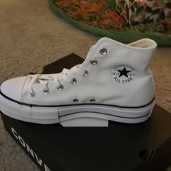 Women White Converse Plattform 