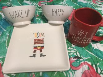 Rae Dunn Mugs, Bowls, Easter Bunny Canister