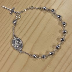 925 Silver Rosary Bracelet 7”-8”