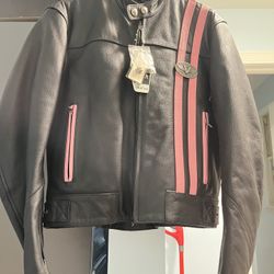 Women’s Med Leather Jacket Motorcycle 